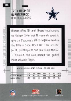 2005 Leaf Certified Materials #126 Troy Aikman Back