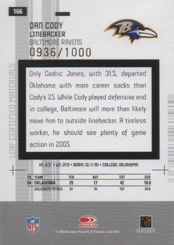 2005 Leaf Certified Materials #166 Dan Cody Back