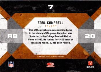 2009 Donruss Threads - College Greats #7 Earl Campbell Back