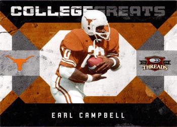 2009 Donruss Threads - College Greats #7 Earl Campbell Front