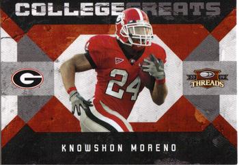 2009 Donruss Threads - College Greats #13 Knowshon Moreno Front