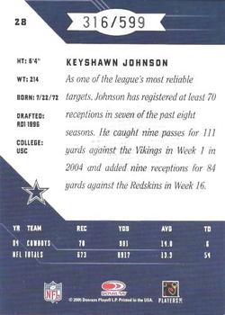 2005 Leaf Limited #28 Keyshawn Johnson Back