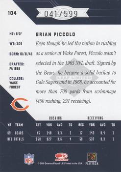 2005 Leaf Limited #104 Brian Piccolo Back