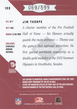 2005 Leaf Limited #122 Jim Thorpe Back