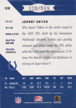 2005 Leaf Limited #128 Johnny Unitas Back