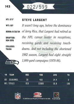 2005 Leaf Limited #143 Steve Largent Back