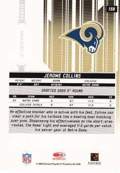 2005 Leaf Rookies & Stars #158 Jerome Collins Back