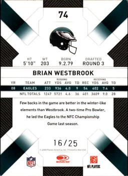2009 Donruss Threads - Platinum Holofoil #74 Brian Westbrook Back