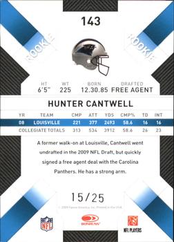 2009 Donruss Threads - Platinum Holofoil #143 Hunter Cantwell Back