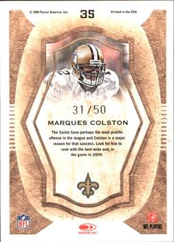 2009 Donruss Threads - Pro Gridiron Kings Framed Blue #35 Marques Colston Back