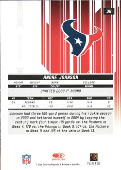 2005 Leaf Rookies & Stars Longevity #38 Andre Johnson Back