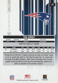 2005 Leaf Rookies & Stars Longevity #57 Tom Brady Back