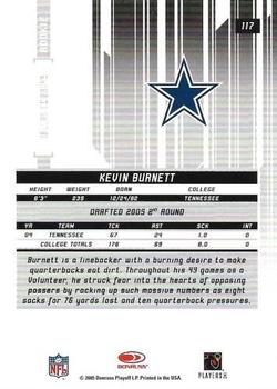 2005 Leaf Rookies & Stars Longevity #117 Kevin Burnett Back