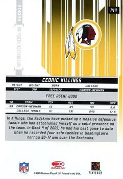 2005 Leaf Rookies & Stars Longevity #144 Cedric Killings Back