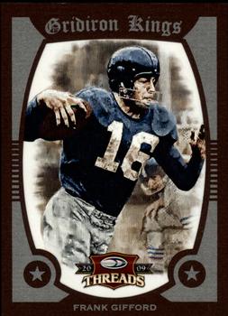 2009 Donruss Threads - Pro Gridiron Kings Framed Red #20 Frank Gifford Front