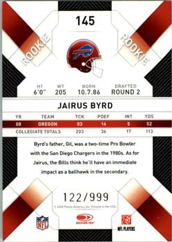2009 Donruss Threads - Retail Rookies #145 Jairus Byrd Back
