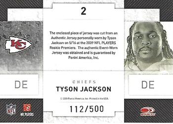 2009 Donruss Threads - Rookie Collection Materials #2 Tyson Jackson Back