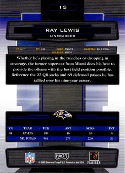 2005 Playoff Absolute Memorabilia #15 Ray Lewis Back