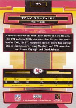 2005 Playoff Absolute Memorabilia #75 Tony Gonzalez Back