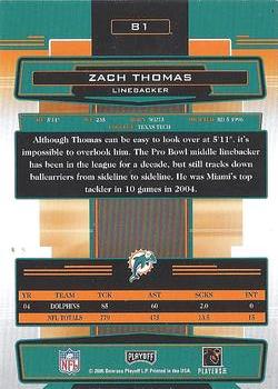 2005 Playoff Absolute Memorabilia #81 Zach Thomas Back