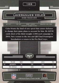 2005 Playoff Absolute Memorabilia #103 Laveranues Coles Back