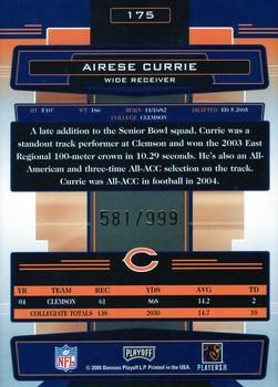 2005 Playoff Absolute Memorabilia #175 Airese Currie Back