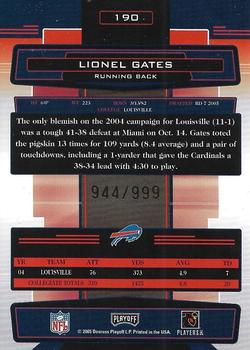 2005 Playoff Absolute Memorabilia #190 Lionel Gates Back
