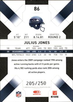 2009 Donruss Threads - Silver Holofoil #86 Julius Jones Back