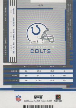 2005 Playoff Contenders #43 Marvin Harrison Back