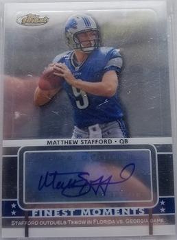 2009 Finest - Moments Autographs #FMA-MS Matthew Stafford Front