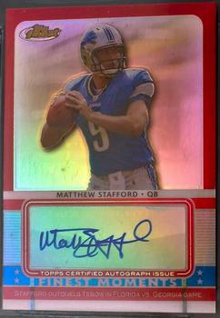 2009 Finest - Moments Autographs Red Refractors #FMA-MS Matthew Stafford Front