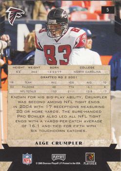2005 Playoff Honors #5 Alge Crumpler Back