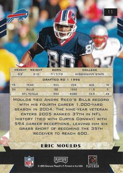 2005 Playoff Honors #11 Eric Moulds Back
