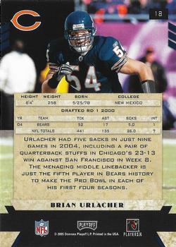 2005 Playoff Honors #18 Brian Urlacher Back