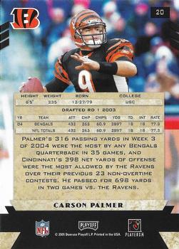 2005 Playoff Honors #20 Carson Palmer Back