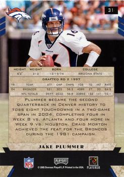 2005 Playoff Honors #31 Jake Plummer Back