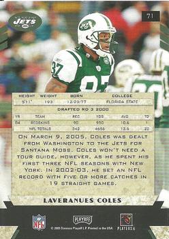 2005 Playoff Honors #71 Laveranues Coles Back