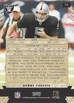 2005 Playoff Honors #72 Kerry Collins Back
