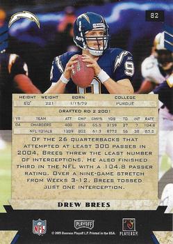 2005 Playoff Honors #82 Drew Brees Back