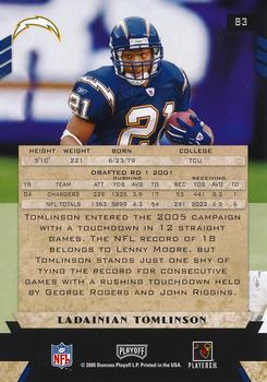 2005 Playoff Honors #83 LaDainian Tomlinson Back