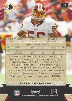 2005 Playoff Honors #99 LaVar Arrington Back