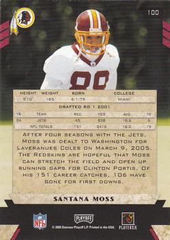 2005 Playoff Honors #100 Santana Moss Back