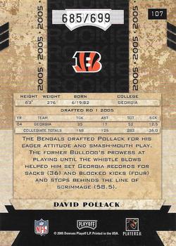 2005 Playoff Honors #107 David Pollack Back