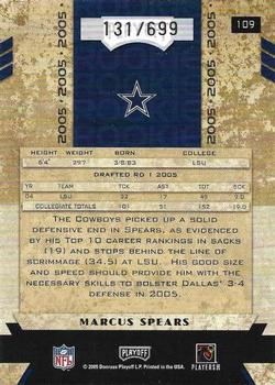 2005 Playoff Honors #109 Marcus Spears Back