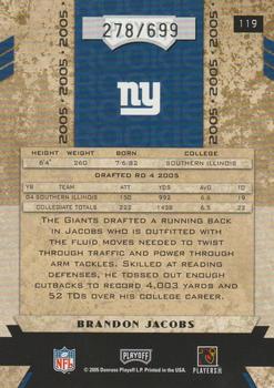 2005 Playoff Honors #119 Brandon Jacobs Back