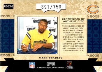 2005 Playoff Honors #RG-216 Mark Bradley Back