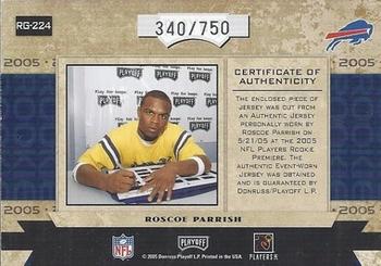 2005 Playoff Honors #RG-224 Roscoe Parrish Back