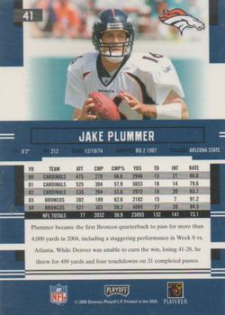 2005 Playoff Prestige #41 Jake Plummer Back