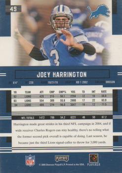 2005 Playoff Prestige #45 Joey Harrington Back