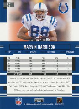 2005 Playoff Prestige #57 Marvin Harrison Back